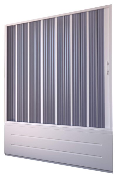 Sopravasca Lineare 170x150 cm 1 Anta a Soffietto in PVC Apertura Laterale H150 cm Dorini Bianco