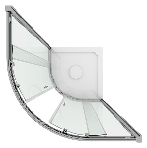 Box Doccia Semicircolare 2 Ante Scorrevoli In Cristallo H185 Fosterberg Vejle 80x80xH185 cm