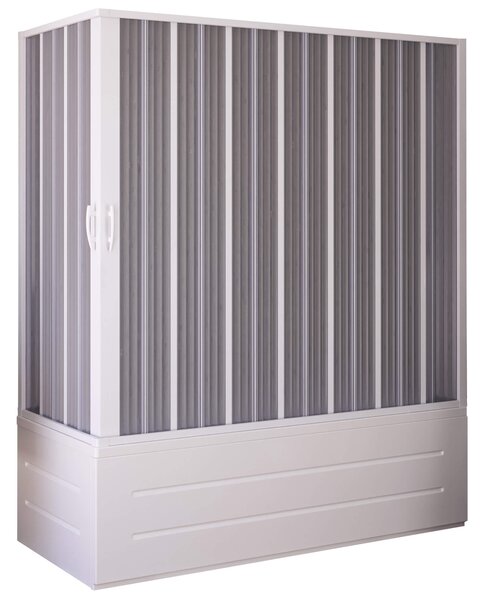 Sopravasca Angolare 70x170x150 cm 2 Ante a Soffietto in PVC Apertura Laterale H150 cm Dorini Bianco