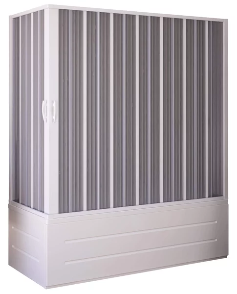 Sopravasca Angolare 70x170x150 cm 2 Ante a Soffietto in PVC Apertura Laterale H150 cm Dorini Bianco