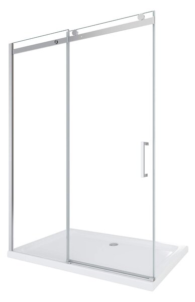 Porta Parete Doccia a Nicchia 1 Anta Scorrevole in Cristallo 8mm Trasparente H190cm 100 cm