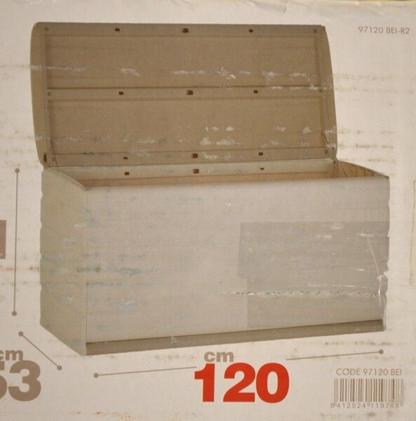 Plastiken - Scatola per cuscini 390L, beige, 120x61x53 cm