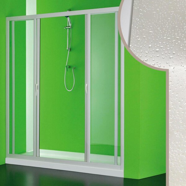 Porta Doccia 2 Ante Scorrevoli in Acrilico H185 cm Dorini Bianco 120 cm