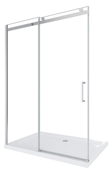 Porta Parete Doccia a Nicchia 1 Anta Scorrevole in Cristallo 8mm Trasparente H190cm 100 cm
