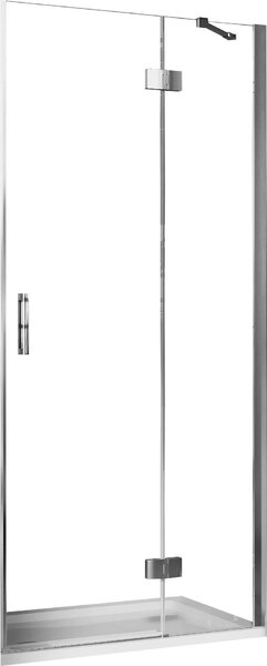 Porta Doccia 1 Anta Battente in Cristallo Trasparente 6mm H190 Fosterberg Herning 70 cm