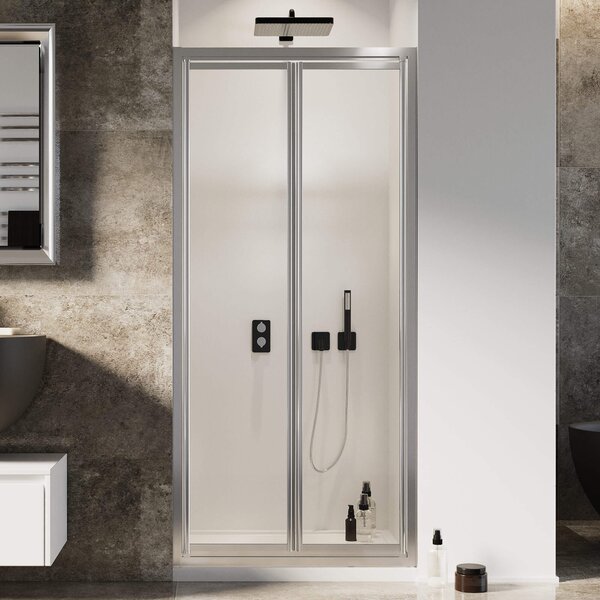 Porta Doccia 2 Ante Battenti in Cristallo Trasparente 4mm H185 Fosterberg Skagen 70 cm