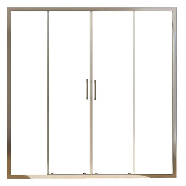 Porta Parete Doccia 2 Ante Scorrevoli in Cristallo Trasparente 6mm H190 Bonussi Giuly 130 cm