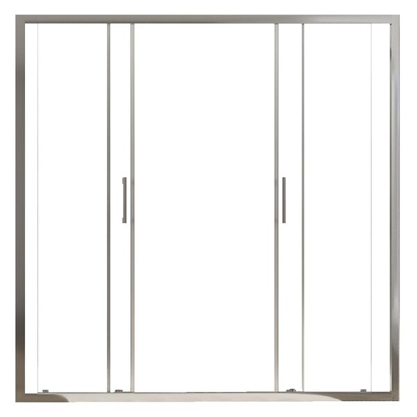 Porta Parete Doccia 2 Ante Scorrevoli in Cristallo Trasparente 6mm H190 Bonussi Giuly 130 cm
