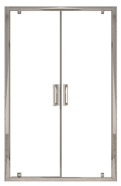 Porta Parete Doccia 2 Ante Saloon in Cristallo Trasparente 6mm H195 Bonussi Giuly 80 cm