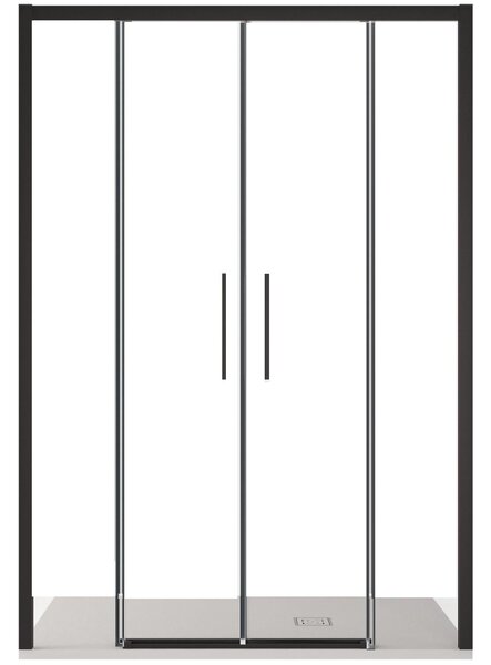 Porta Parete Doccia 140 cm 2 Ante Scorrevoli in Cristallo Trasparente 6mm H195 Bonussi Eliane