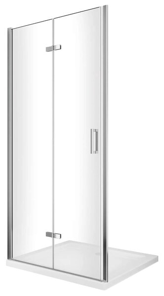 Porta Parete Doccia 1 Anta a Libro in Cristallo Trasparente 6mm H190 60 cm