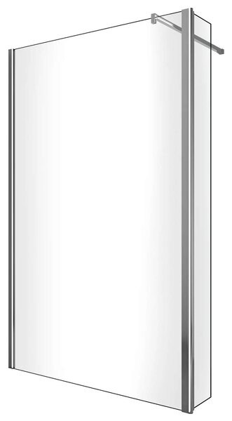 Parete Doccia Walk-In 80 cm + Antina 30 cm in Cristallo Trasparente 8mm H200