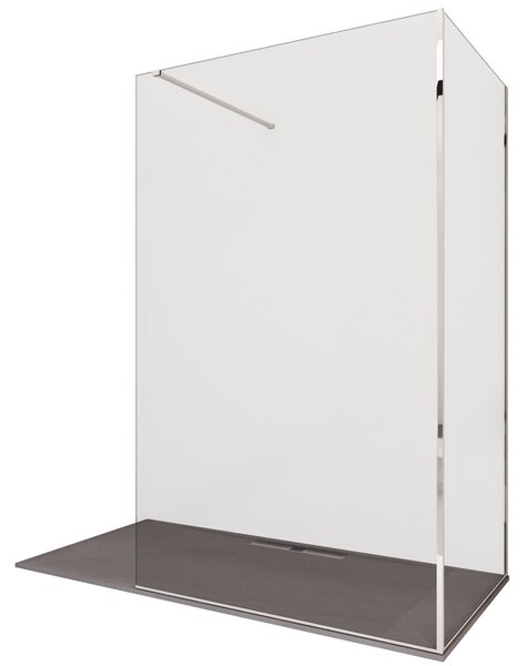 Box Doccia Parete Walk-In 70x70 cm 2 Lati in Cristallo Trasparente 8 mm H195 Bonussi Aurore