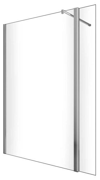 Parete Doccia Walk-In 80 cm + Antina 30 cm in Cristallo Trasparente 8mm H200