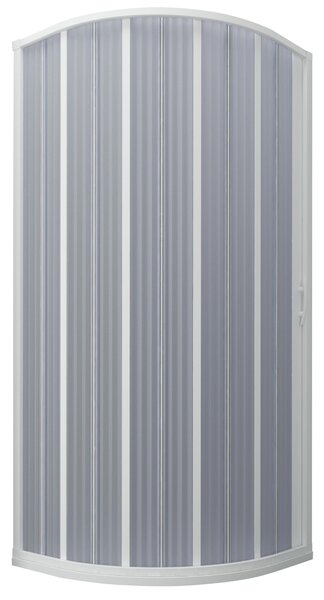 Box Doccia Semicircolare 1 Anta a Soffietto in PVC Apertura Laterale H185 cm Dorini Bianco 90x90 cm