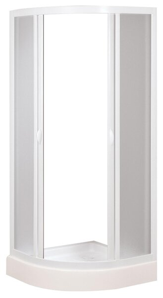 Box Doccia Semicircolare 80x80 cm 2 Ante Scorrevoli in Acrilico 2,2 mm H185 cm Dorini Bianco