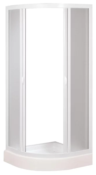 Box Doccia Semicircolare 80x80 cm 2 Ante Scorrevoli in Acrilico 2,2 mm H185 cm Dorini Bianco