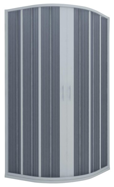 Box Doccia Semicircolare 2 Ante a Soffietto in PVC Apertura Centrale H185 cm Dorini Bianco 90x90 cm