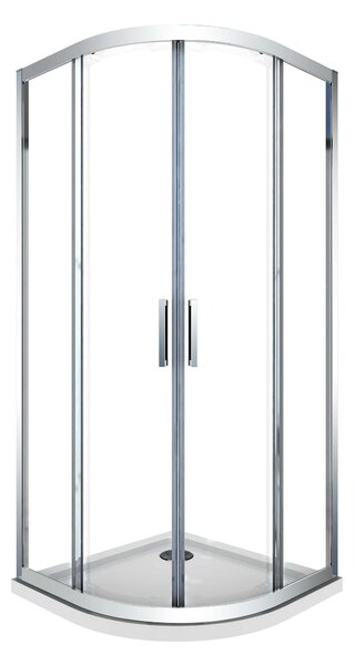 Box Doccia Semicircolare 2 Ante Scorrevoli in Cristallo 6mm Trasparente H190 Sailor H190x80x80 cm