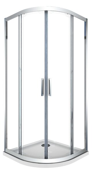 Box Doccia Semicircolare 2 Ante Scorrevoli in Cristallo 6mm Trasparente H190 Sailor H190x80x80 cm