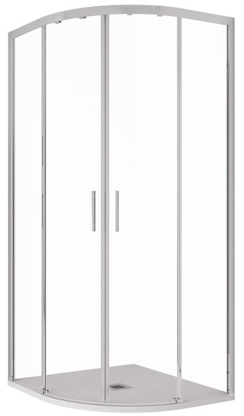 Box Doccia Semicircolare 2 Ante Scorrevoli in Cristallo Trasparente 6mm H195 Bonussi Lucy 80x80 cm