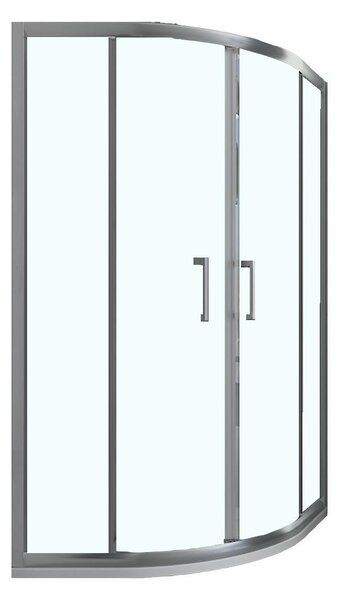 Box Doccia Semicircolare 2 Ante Scorrevoli in Cristallo Trasparente 6mm H190 Bonussi Giuly 80x80 cm
