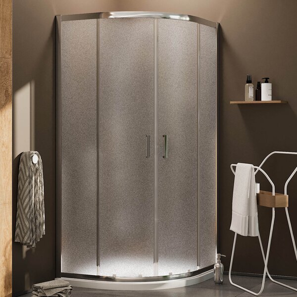 Box Doccia Angolare 80x80 cm 2 Ante Scorrevoli in Cristallo Opaco 6mm H185 Fosterberg Dragor
