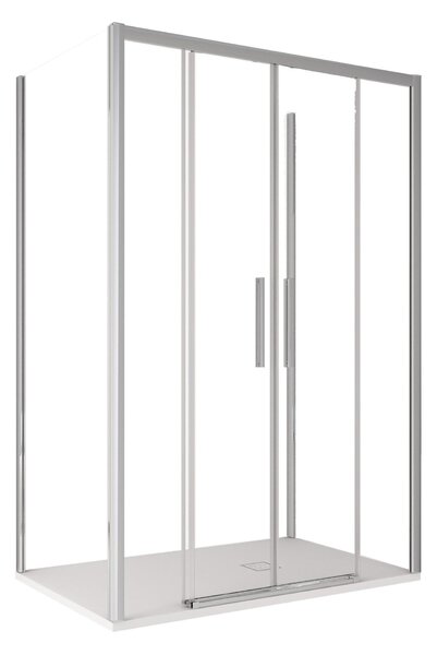 Box Doccia 3 Lati 80x140x80 cm 2 Ante Scorrevoli in Cristallo Trasparente 6mm H195 Bonussi Eliane