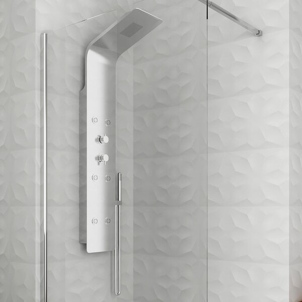 Colonna Doccia Termostatico Multifunzione Idromassaggio Doccetta Alluminio Silver