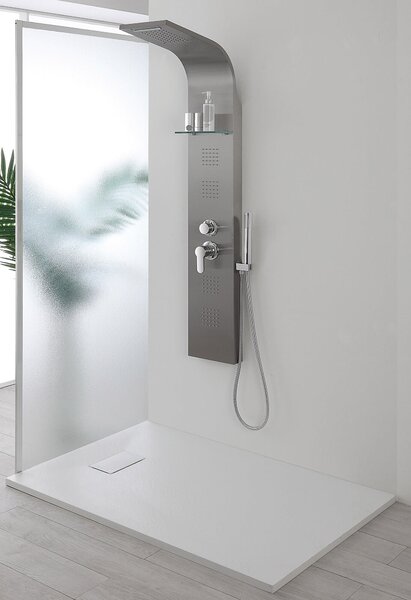 Colonna Doccia Idromassaggio Getto a Cascata in Acciaio New York