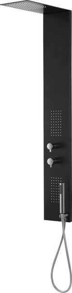 Colonna Doccia Idromassaggio in Acciaio Top Slim Nero Opaco
