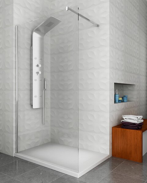 Colonna Doccia Termostatico Multifunzione Idromassaggio Doccetta Alluminio Silver
