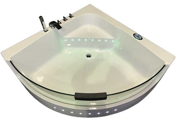 Vasca da Bagno Idromassaggio Angolare 140X140 cm Carnelli White Shark