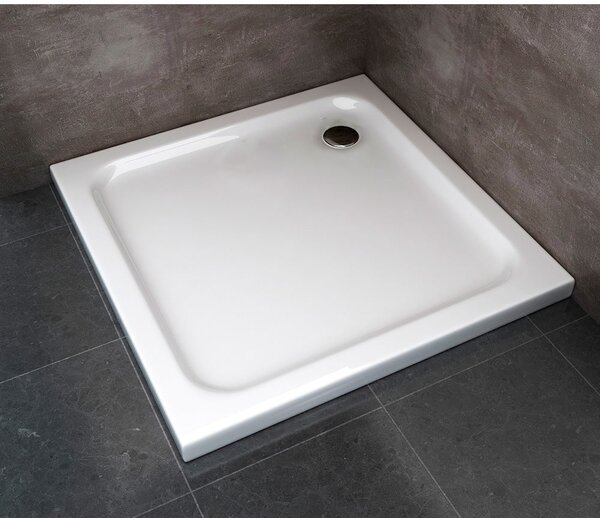 Piatto Doccia Quadrato H5cm in ABS Rinforzato Bianco 80x80 cm