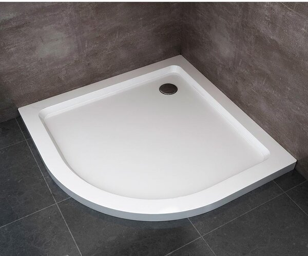 Piatto Doccia Semicircolare H5cm in ABS Rinforzato Bianco 80x80 cm
