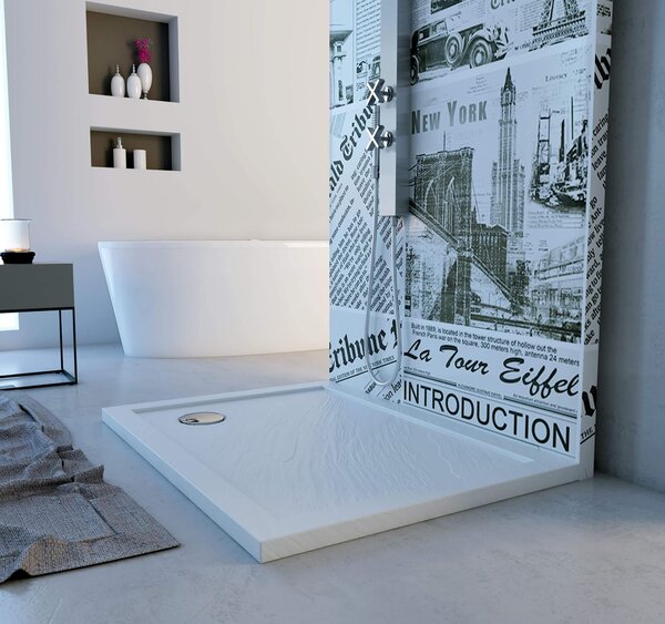 Piatto Doccia 75x75 cm in Acrilico Fosterberg Floret 2 Bianco