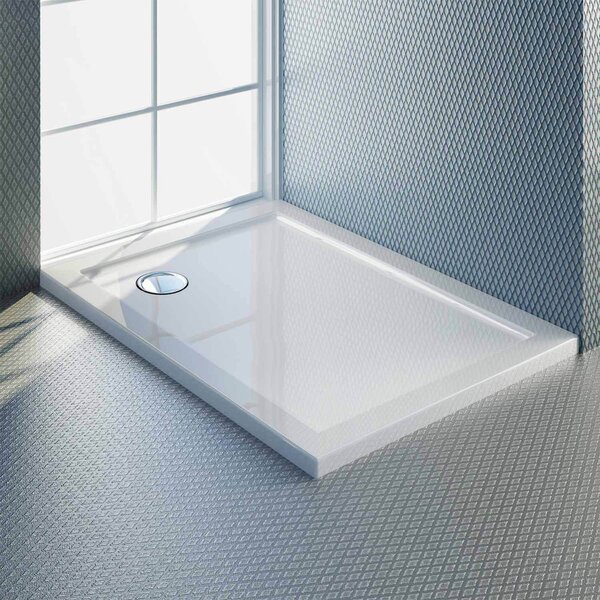 Piatto Doccia 75x90 cm in Acrilico Fosterberg Floret 2 Bianco Lucido