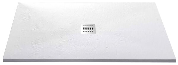 Piatto Doccia in Pietra 80x80 cm Bonussi Ardesia Stone Central Bianco
