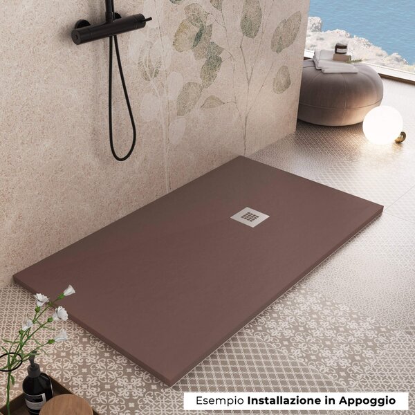 Piatto Doccia in Pietra Bonussi Everest Marrone 70x80 cm