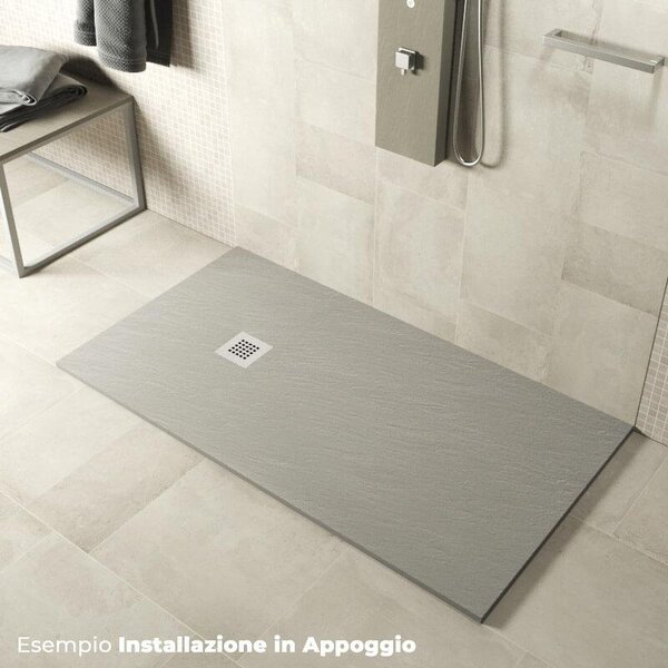 Piatto Doccia in Pietra 70x100 cm Pedrinelli Ardesia Stone Side Grigio
