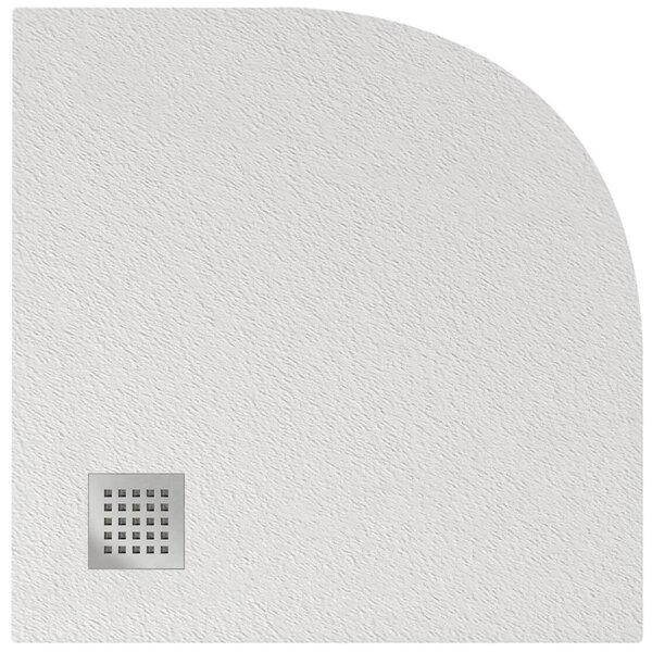 Piatto Doccia Semicircolare in Pietra Fosterberg Silene 4 Bianco 80x80 cm