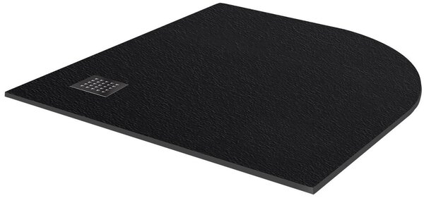 Piatto Doccia Semicircolare in Pietra Fosterberg Silene 4 Antracite 80x80 cm