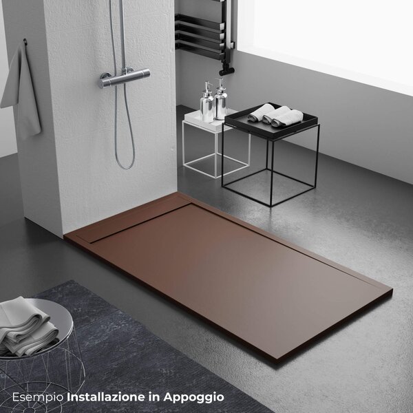 Piatto Doccia in Pietra Bonussi Kamet Marrone 70x100 cm