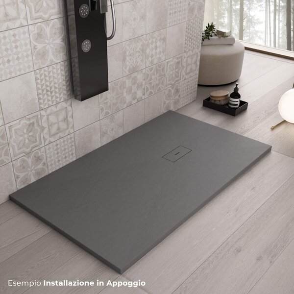 Piatto Doccia in Pietra 80x90 cm Bonussi Manila Antracite