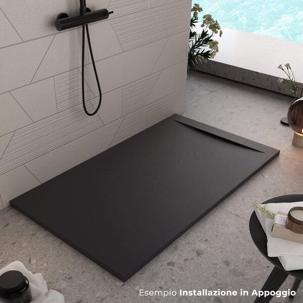 Piatto Doccia in Pietra 70x110 cm Bonussi Ardesia Calcutta Nero