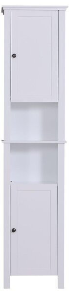 Mobile a Colonna da Bagno Salvaspazio 6 Ripiani Legno Bianco 40x30x170 cm