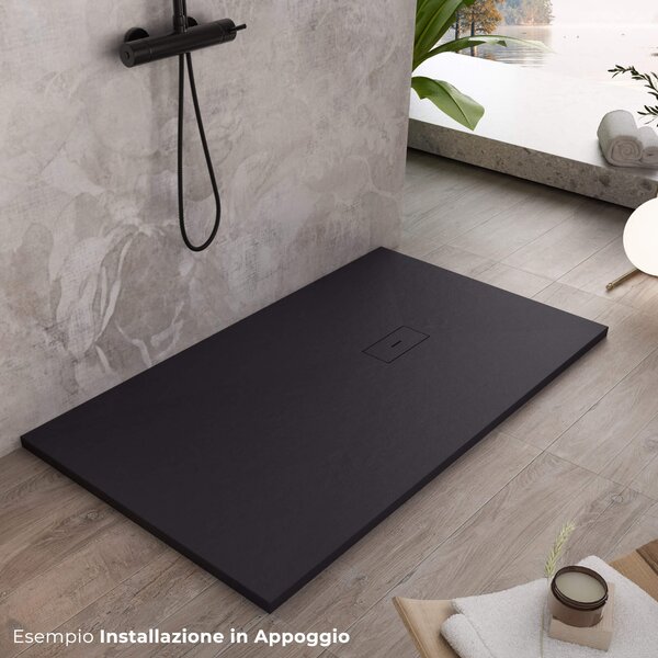 Piatto Doccia in Pietra 100x110 cm Bonussi Manila Nero