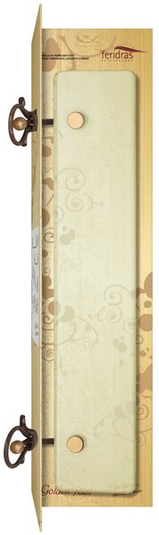Mensola in Vetro con Supporto in Ferro Battuto Linea Golden Rust