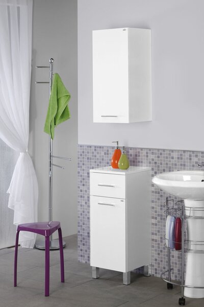 Mobile da Bagno Pensile Singolo 33Cm Laccato Bianco