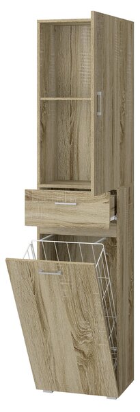 Armadio 1 Anta con Cassetto e Cestello 45x32x195 cm Rovere